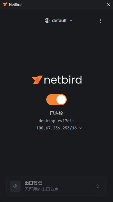 手机上的 NetBird 客户端已连接