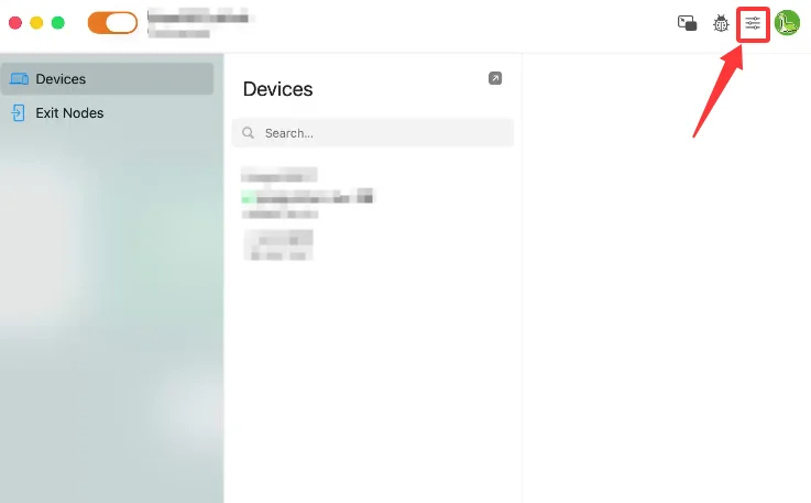 Open the settings in the Tailscale macOS app