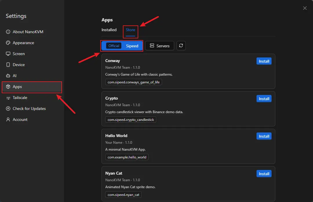 Select the Sipeed official repository