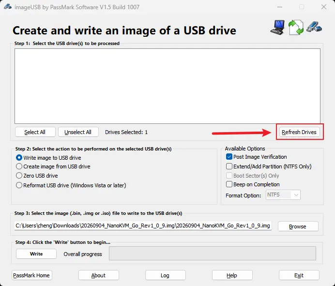 NanoKVM Go device detected in ImageUSB
