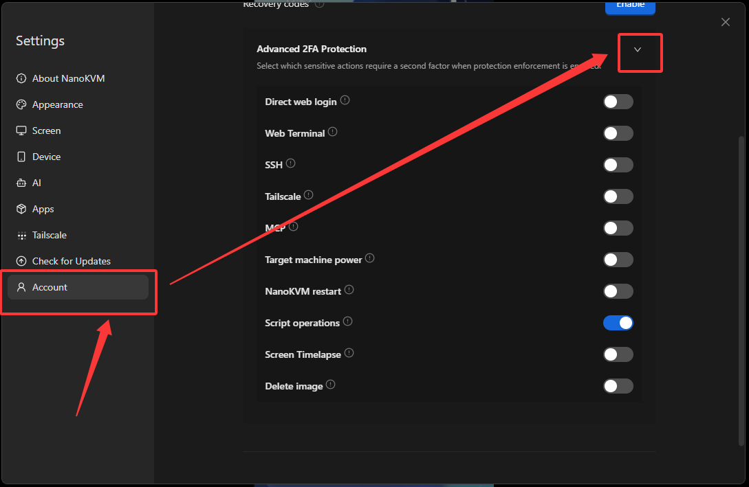 Open Advanced 2FA Protection
