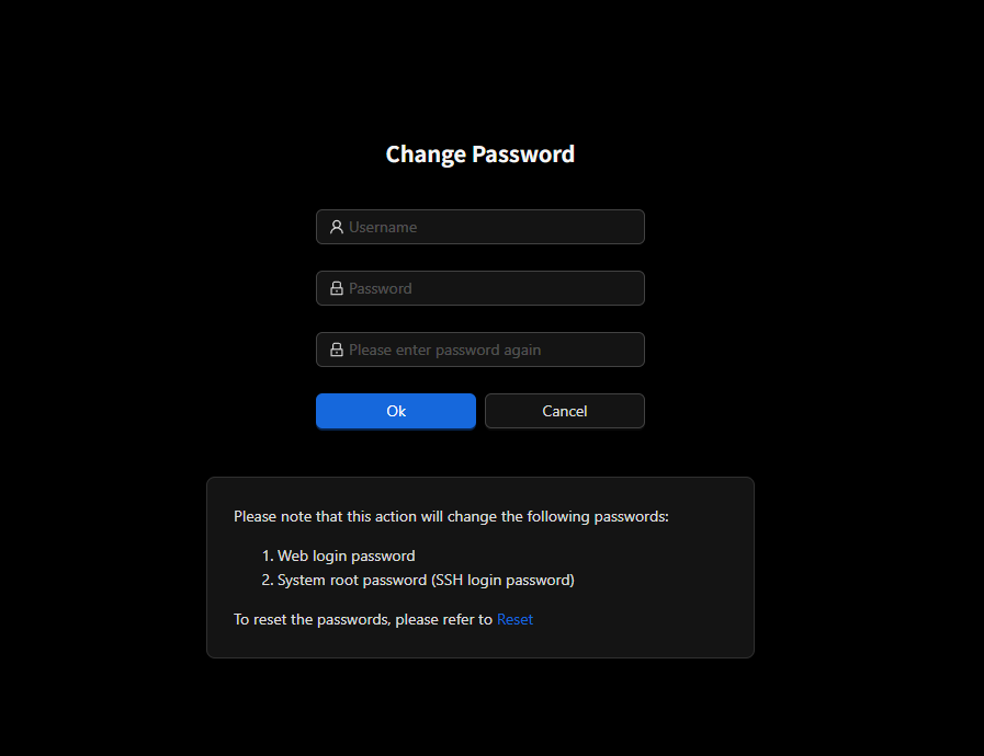 NanoKVM Go change password