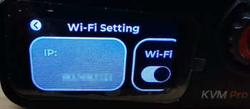 NanoKVM Desk displaying its Wi-Fi IP address